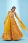 Mustard Printed Georgette Lehenga