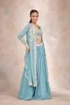 Teal Blue Cape Lehenga