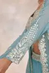 Teal Blue Cape Lehenga