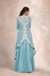 Teal Blue Cape Lehenga