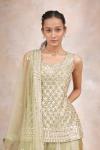 Lily Green Silk Sharara Set