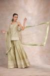 Lily Green Silk Sharara Set