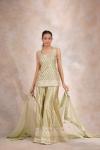 Lily Green Silk Sharara Set