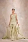 Lily Green Silk Sharara Set