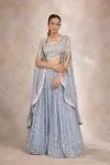 Blue Fog Cape Lehenga
