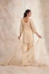 Beige Banarasi Garara Suit Set