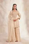 Beige Banarasi Garara Suit Set