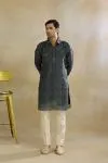 Charcoal Grey Pathani Kurta Set