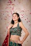 Cypress Green Banarasi Silk Lehenga