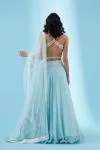Arctic Blue Organza Lehenga