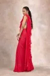 Hot Pink Georgette Drape Saree