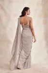 Smoky Grey Drape Saree