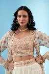 Ivory Embroidered Jacket Lehenga
