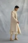 Ivory Chanderi Silk Sherwani