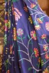 Navy Blue Paithani Silk Saree