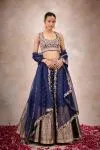 Persian Blue Banarasi Silk Lehenga