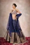 Persian Blue Banarasi Silk Lehenga