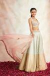 Powder Grey Banarasi Silk Lehenga