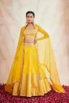 Sunshine Yellow Banarasi Silk Lehenga