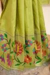 Mehandi Green Paithani Silk Saree