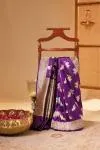 Dark Periwinkle Banarsi Kattan Silk Saree