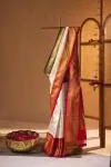 Off White Kanjivaram silk saree