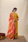 Daisy yellow Anarkali suit set