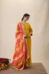 Daisy yellow Anarkali suit set