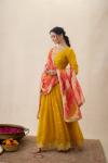 Daisy yellow Anarkali suit set