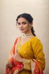 Daisy yellow Anarkali suit set