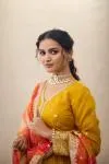 Daisy yellow Anarkali suit set