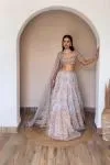Ice grey organza Lehenga Set