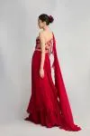 Red Georgette Drape Saree