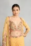 Gamboge Georgette Cape Skirt Set