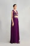 Amethyst Georgette Cape Skirt Set