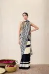 Black and White Saree Set