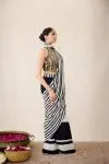 Black and White Saree Set