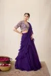 Dark Purple Sharara Set