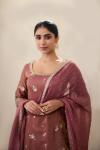Brick Brown Tissue Silk Garara