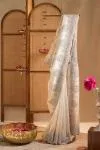 Ivory Gold Tissue Organza Saree