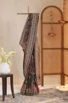 Midnight black Pure Georgette Saree
