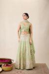 Parrot Green Lehenga Set