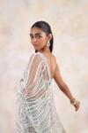 Light Steel Blue Net Saree