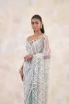 Light Steel Blue Net Saree
