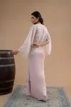 Dusty Pink Drape Saree Set