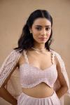 Dusty Pink Drape Saree Set