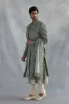 Sage Green Raw Silk Sherwani