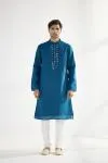 Cobalt Blue Cotton Mirror Kurta Set