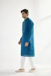 Cobalt Blue Cotton Mirror Kurta Set