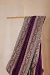 Brinjal purple Georgette Sequin saree